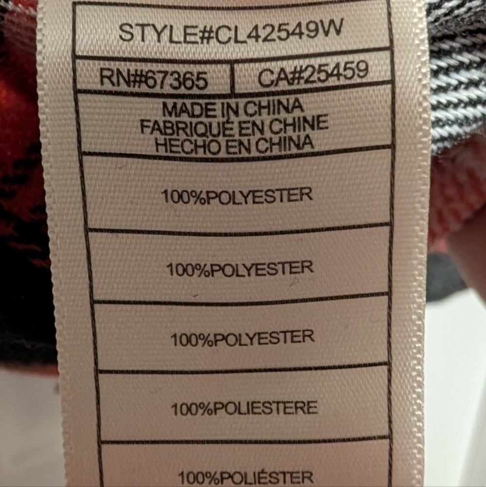 BB Dakota Steve Madden Plaid Shacket Jacket Red Black Lightweight Layer Medium - Picture 8 of 8